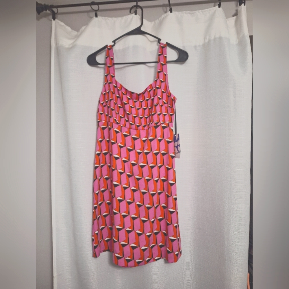 Diane Von Furstenberg X Target Geometric Pink and Orange Dress